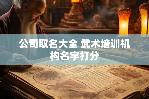 公司取名大全 武术培训机构名字打分