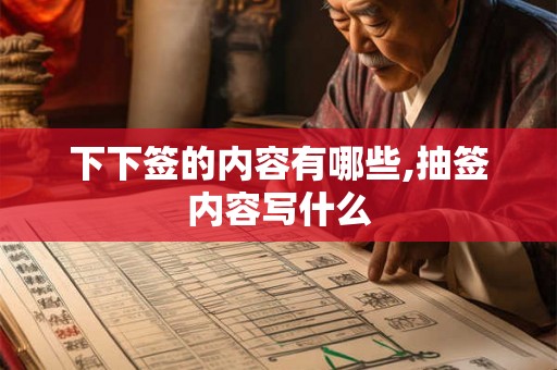 下下签的内容有哪些,抽签内容写什么 下下签的内容有哪些,抽签内容写什么