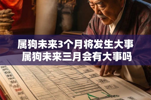 属狗未来3个月将发生大事 属狗未来三月会有大事吗
