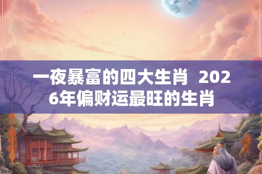 一夜暴富的四大生肖  2026年偏财运最旺的生肖