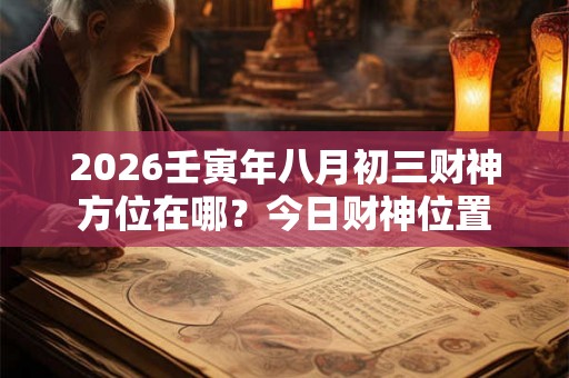 2026壬寅年八月初三财神方位在哪？今日财神位置