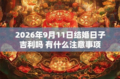 2026年9月11日结婚日子吉利吗 有什么注意事项