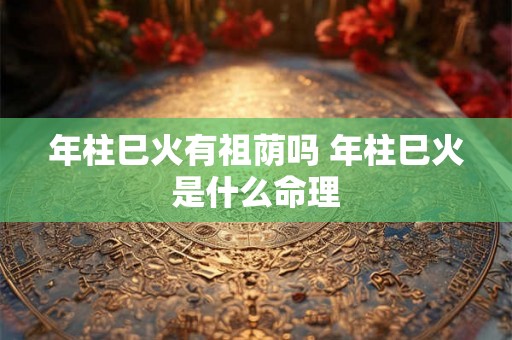 年柱巳火有祖荫吗 年柱巳火是什么命理