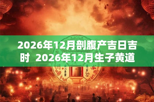 2026年12月剖腹产吉日吉时 2026年12月生子黄道吉日 2026年12月剖腹产吉日吉时 2026年12月生子黄道吉日