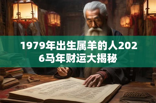 1979年出生属羊的人2026马年财运大揭秘