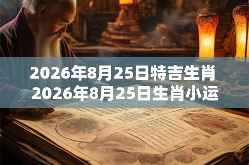 2026年8月25日特吉生肖 2026年8月25日生肖小运播报