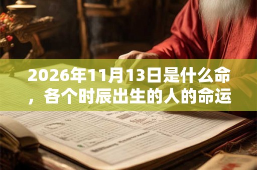 2026年11月13日是什么命，各个时辰出生的人的命运