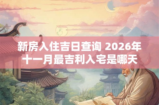 新房入住吉日查询 2026年十一月最吉利入宅是哪天