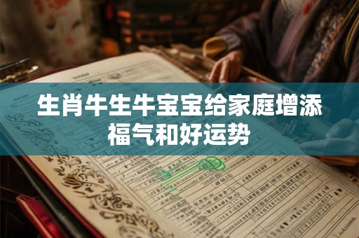 生肖牛生牛宝宝给家庭增添福气和好运势