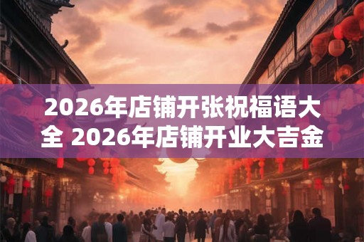 2026年店铺开张祝福语大全 2026年店铺开业大吉金句
