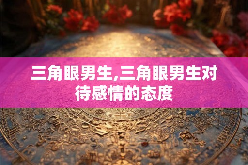 三角眼男生,三角眼男生对待感情的态度