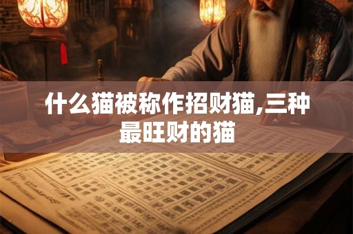 什么猫被称作招财猫,三种最旺财的猫