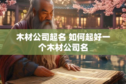 木材公司起名 如何起好一个木材公司名