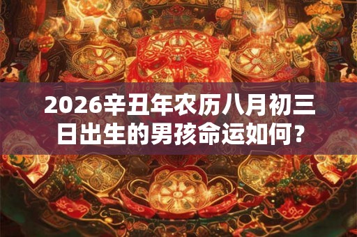 2026辛丑年农历八月初三日出生的男孩命运如何？