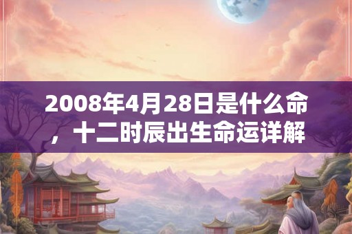 2008年4月28日是什么命，十二时辰出生命运详解