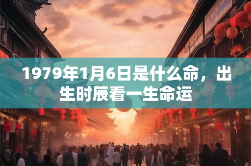 1979年1月6日是什么命，出生时辰看一生命运
