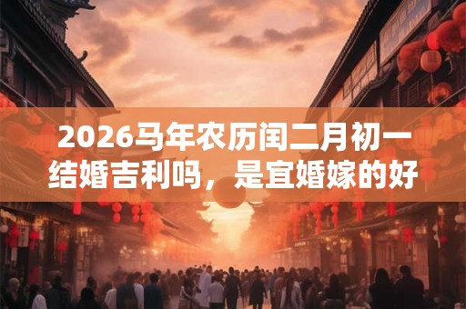 2026马年农历闰二月初一结婚吉利吗，是宜婚嫁的好日子吗？