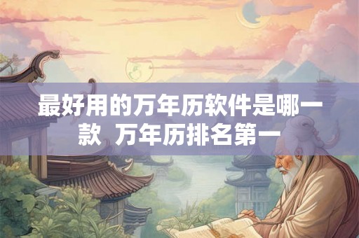 最好用的万年历软件是哪一款  万年历排名第一