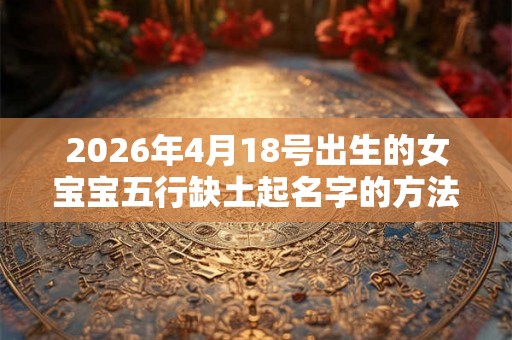 2026年4月18号出生的女宝宝五行缺土起名字的方法有什么