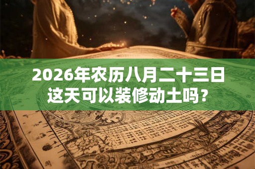 2026年农历八月二十三日这天可以装修动土吗？
