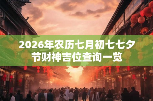2026年农历七月初七七夕节财神吉位查询一览