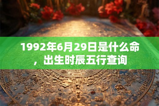 1992年6月29日是什么命,出生时辰五行查询 1992年6月29日是什么命,出生时辰五行查询