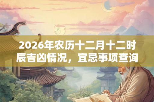 2026年农历十二月十二时辰吉凶情况，宜忌事项查询