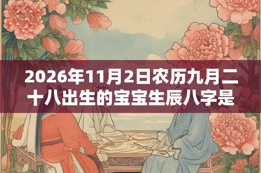 2026年11月2日农历九月二十八出生的宝宝生辰八字是什么