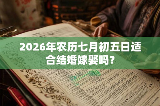 2026年农历七月初五日适合结婚嫁娶吗？
