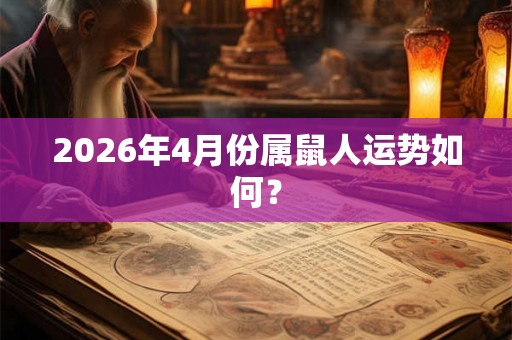 2026年4月份属鼠人运势如何？
