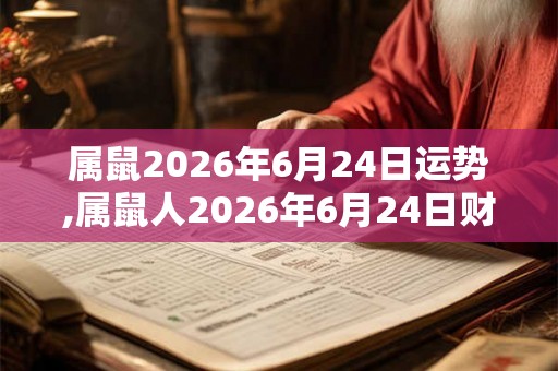 属鼠2026年6月24日运势,属鼠人2026年6月24日财运,生肖鼠2026年6月24日运势