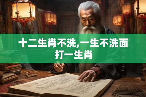 十二生肖不洗,一生不洗面打一生肖