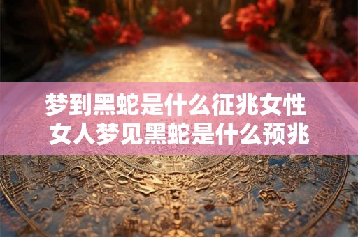 梦到黑蛇是什么征兆女性 女人梦见黑蛇是什么预兆