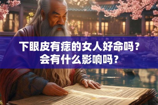 下眼皮有痣的女人好命吗？会有什么影响吗？
