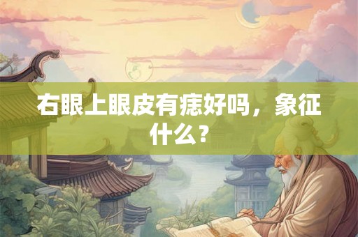 右眼上眼皮有痣好吗，象征什么？