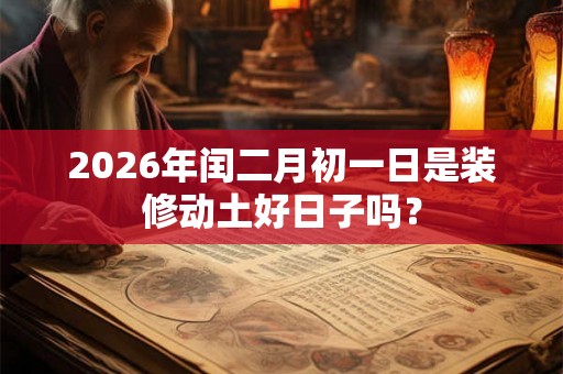 2026年闰二月初一日是装修动土好日子吗？