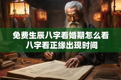 免费生辰八字看婚期怎么看 八字看正缘出现时间