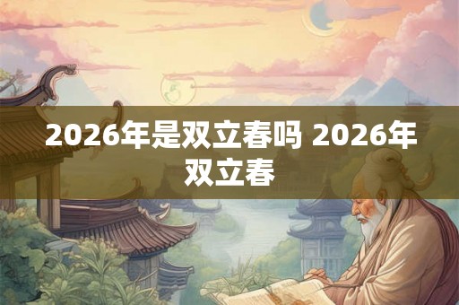 2026年是双立春吗 2026年双立春 2026年是双立春吗 2026年双立春