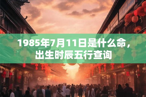 1985年7月11日是什么命，出生时辰五行查询