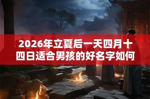 2026年立夏后一天四月十四日适合男孩的好名字如何起？