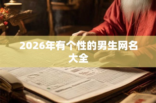 2026年有个性的男生网名大全