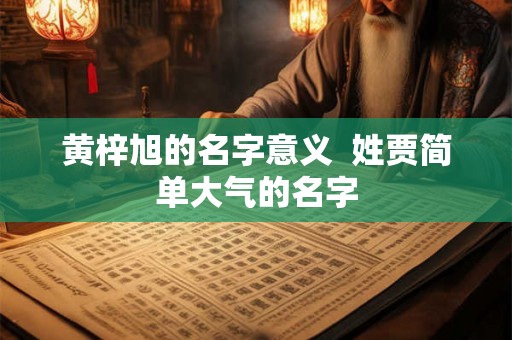 黄梓旭的名字意义  姓贾简单大气的名字