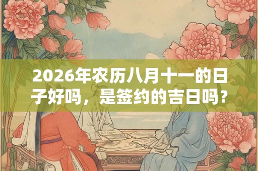 2026年农历八月十一的日子好吗，是签约的吉日吗？