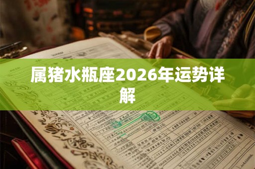 属猪水瓶座2026年运势详解