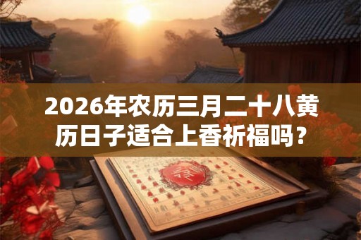 2026年农历三月二十八黄历日子适合上香祈福吗？