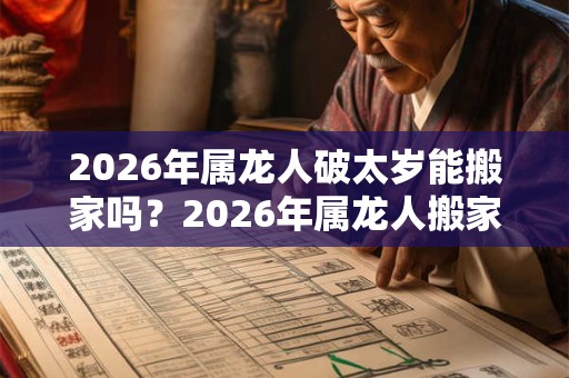 2026年属龙人破太岁能搬家吗？2026年属龙人搬家吉日