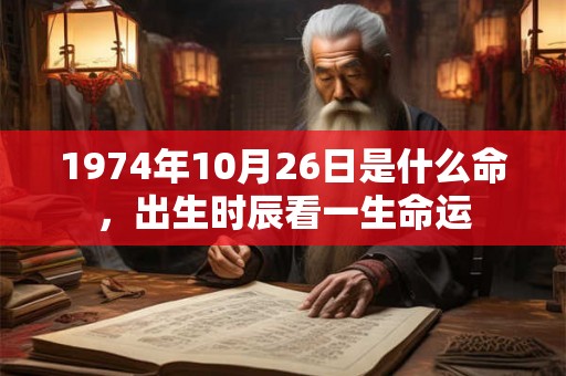 1974年10月26日是什么命，出生时辰看一生命运