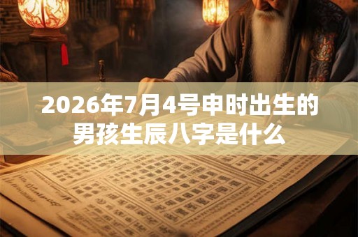 2026年7月4号申时出生的男孩生辰八字是什么