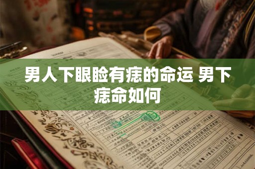 男人下眼睑有痣的命运 男下痣命如何