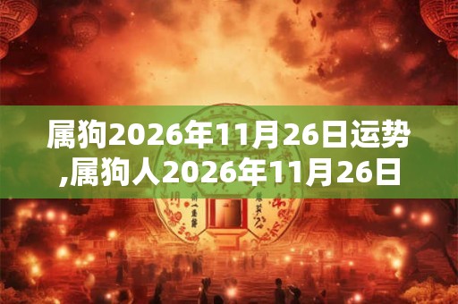属狗2026年11月26日运势,属狗人2026年11月26日财运,生肖狗2026年11月26日运势